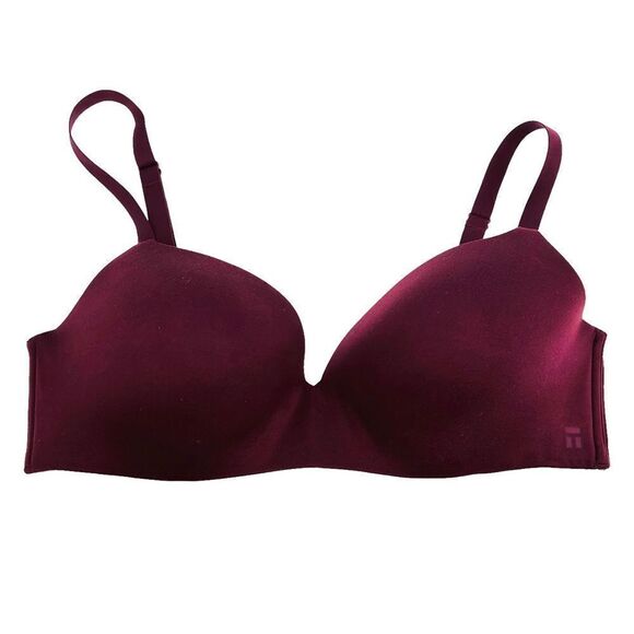 Tommy John second skin lightly lined burgundy demi bra wire free size 38C - Picture 2 of 7